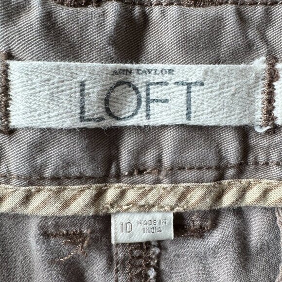 Ann Taylor Loft mocha color chino shorts size 10 - Picture 5 of 8